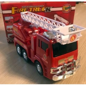 Resim Kırmızı Rescue Pilli Işıklı Sirenli Oyuncak İtfaiye Arabası Vinç Hareketli 3+ Yaş 