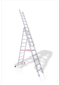 Resim En Uzun Genş 18m A Tipi 3 Sürgülü 60 Basamaklı Aluminyum Merdiven 