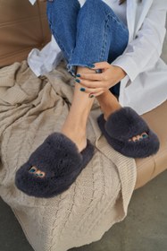 Resim Puffy Füme Peluş Ev Terliği 