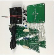 Resim Gaojunshop01 Renkli 3d Noel Ağacı Led Dıy Kiti 7 Renk Rgb Işık Stem Elektronik Eğitim Seti 