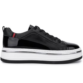 Resim Tamer Tanca Erkek Hakiki Deri Siyah Sneakers & Spor Ayakkabı 