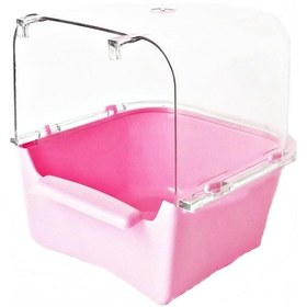 Resim Bird Life Bülbül Kanarya Muhabbet Kuşu Kuş Banyoluğu Pembe 12.5 x 12 x 13 CM 