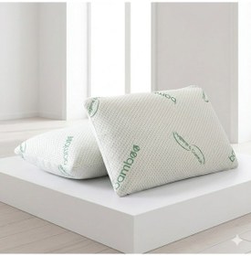 Resim Heyner 2 Adet 1200 Gram Bamboo Yastık 50x70 Visco Bambu Yastık 2'li Paket Ortopedik Yastık Yeşil 