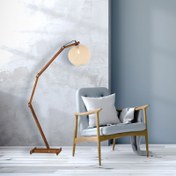 Resim Nisa Luce Ahşap C Lambader - Ceviz 