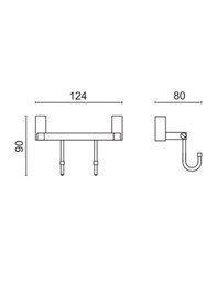 Resim Çelik Banyo Paslanmaz Pirinç Swwor İkili Bornozluk Gri 