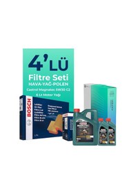 Resim Bosch Mercedes Clk200 Kompresor Filtre Bakım Seti Castrol Motor Yağlı (2003-2011) 4 Lü 