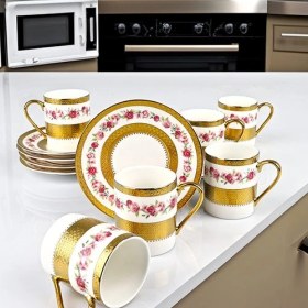 Resim Kosova Kahve Fincan Takımı 6 Kişilik Rsy243 90cc Harper Beyaz 