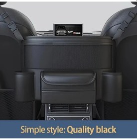 Resim Xuweiwei Minimalist Style Black Pu Deri Koltuk Arkası Organizer Çok Cepli Depolama Çantası 