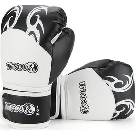 Resim Titan Sport Siyah Beyaz İşlemeli Model-2 Boks Eldiveni Çok Renkli 