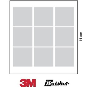 Resim 3m Gri Reflective Reflektif 9'lu Kare Sticker Etiket Modeli 