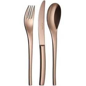 Resim Aryıldız Jazz Titanium Bronz 36 Parça 6 Kişilik Çatal Kaşık Bıçak Takımı 