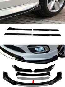 Resim Sare Tuning Fiat Linea Flaplı Yan Marşpiyel Eki + 4 Parça Beyaz Ön Ek Piano Black Set 