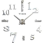 Resim Yunboo Gürültüsüz Modern 3d Sticker Dıy Büyük Duvar Saati, Ev Ve Ofis Dekoru İçin Alüminyum Elle Ve Su Geçirmez Eva Çok Renkli 