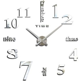 Resim Yunboo Gürültüsüz Modern 3d Sticker Dıy Büyük Duvar Saati, Ev Ve Ofis Dekoru İçin Alüminyum Elle Ve Su Geçirmez Eva Çok Renkli 