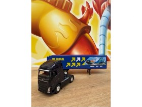 Resim Scntoys Volvo Siyah 4x2 ve Dorse Tır Çekici Oyuncak Metal Tır Çekici Dorseli Oyuncak Tır Kapakları Açılır 