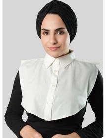 Resim Hürrem Bone Krem Gömlek Yakalı Boyunluk Terikoton Düz 1015 40 Krem 