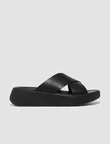 Resim Cabani FitFLop FitFlop F-MODE FW5 Hakiki Deri Siyah Kadın Çapraz Bantlı Terlik 