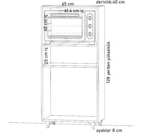 Resim Yaman Dekorasyon 2 Kapaklı Mini Fırın ve Mikrodalga Dolabı 