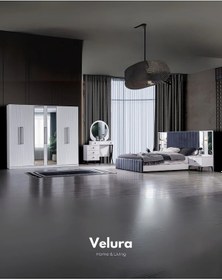 Resim Stil Beyaz Yatak Odası Takımı Dolap + Şifonyer + Komodin + Karyola 