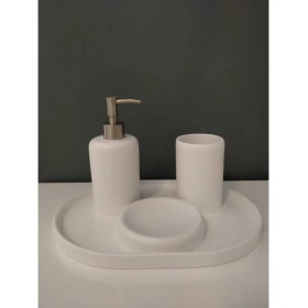 Resim Selim Dekor 4 Parça Banyo Seti Victoria Beyaz 