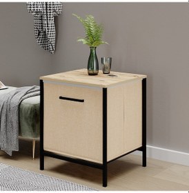 Resim Çok Amaçlı Dolap 1 Çekmeceli Komodin Sehpa Çam 1595 