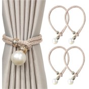 Resim Xiyyadms Şampanya Renkli 4'lü Paspas Bağlama Seti - Saçaklı Poliester Kordon + Sahte İpek Mutfağı - Ev Ofis Dekorasyonu 