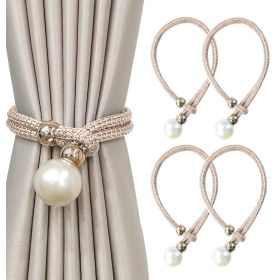 Resim Xiyyadms Şampanya Renkli 4'lü Paspas Bağlama Seti - Saçaklı Poliester Kordon + Sahte İpek Mutfağı - Ev Ofis Dekorasyonu 