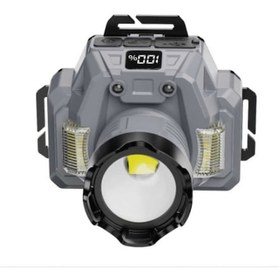 Resim Cezri Kutulu Kafa Lambası Zoomlu, Powerbanklı, Sensörlü, Oynar Başlıklı, Çakarlı Gri 