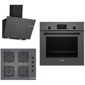 Resim Bosch HBF512BH1T-POP6C9P30O-DWK66PJ70T Ankastre Gri 3 Lü Set 308 