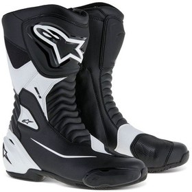Resim Alpinestars Smx S Korumalı Spor Motosiklet Botu Siyah Beyaz 