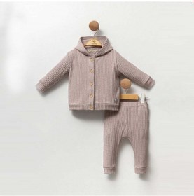 Resim Cassiope Kapüşonlu Yumuşak Fitilli 2'li Bebek Takımı 473792 Kahverengi 