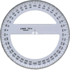 Resim Linex Tam Daire Açı Ölçer 715/4 Şeffaf 