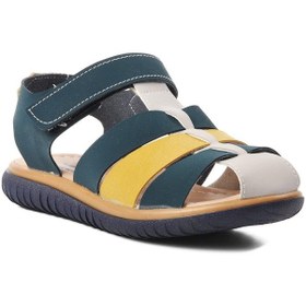 Resim Ayakmod Şng 1500-f Lacivert Nubuk-sarı-krem Erkek Çocuk Sandalet 001 