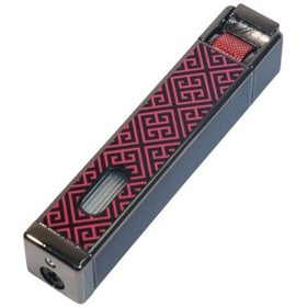 Resim Parmida Tek Torch Pürmüz Gunmetal-kırmızı Desenli Metal Puro Çakmağı 
