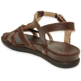 Resim Forelli 22309 Lupin-g Taba Kadın Comfort Deri Sandalet 6779 Çok Renkli 