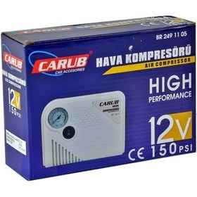 Resim Carub 12V 150 Psi Yassı Beyaz Hava Kompresörü BR2491105 