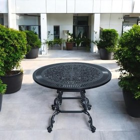 Resim Q100 Alüminyum Döküm Yuvarlak Bahçe ve Balkon Masası 