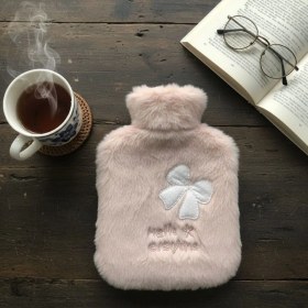 Resim Uravas Store Hello Everyone Yazılı Kurdeleli Pembe Peluş Sıcak Su Torbası 1 Lt - Yumuşak Kılıf, Uzun Süre Sıcak 