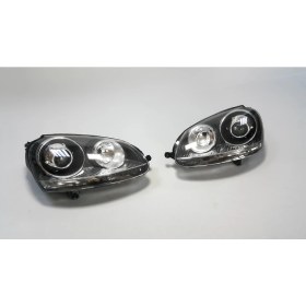 Resim Vw Jetta 05-11 Gti R32 Mercekli Far Seti Krom Siyah Sol-Sağ 