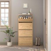 Resim Adore Flat Duo 4 Katlı Geniş Ayakkabılık - Florida Meşe 