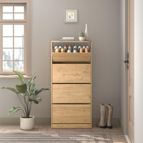 Resim Adore Flat Duo 4 Katlı Geniş Ayakkabılık - Florida Meşe 