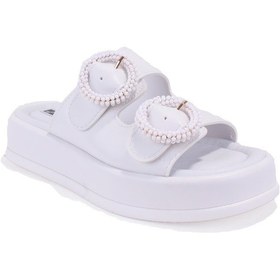 Resim Dagoster Dza07-890784 Beyaz Ortopedik Günlük Taşlı Kadın Terlik Beyaz 