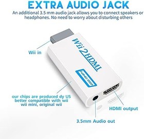 Resim Xahpower Wii için 2'si 1 arada Aksesuar Paketi Kitleri, Kablolu Kızılötesi Ray Sensör Çubuğu ve Wii to hdmi Dönüştürücü Nintendo Wii ile Uyumlu 