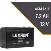 Resim Lexron 7.2AH-12V Kuru Tip Akü 