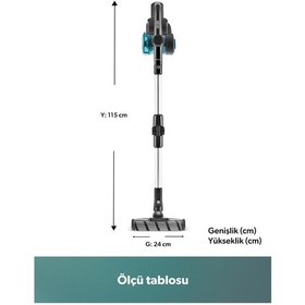 Resim Homend Dustrider 1264H Şarjlı Turbo Başlıklı Dikey Süpürge 