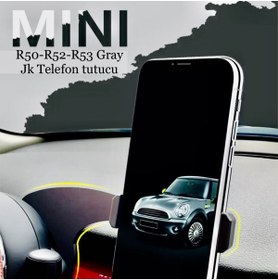 Resim RoseTR Mini Cooper R50 R52 R53 (2002-2006) Telefon Tutacağı Gray Jk Metal 