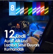 Resim Mena Rise FikirShop Oto Market Ayak Altı Led 12 Ledli Lamba Sese Duyarlı Led Müziğe Duyarlı Led 1032194 