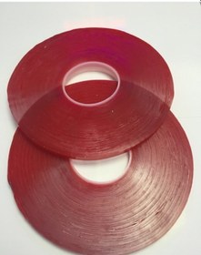 Resim Çift Taraflı Bant Kırmızı Şeffaf Silikon Bant 10mm X 33 Metre 