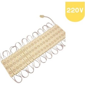 Resim 220 Volt 2 Watt 3 Lensli Beyaz 2835 Smd Led Modül Ip65 5 Adet Modül 