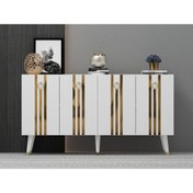 Resim cantek dizayn 150 Cm Işıl Konsol Beyaz-altın 